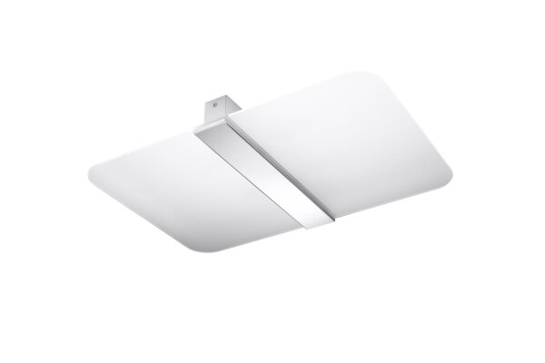 Plafonnier blanc chrome verre métal faible éblouissement plat