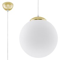 Suspension verre Boule &Oslash; 30 cm E27 Blanc Or BIANCO
