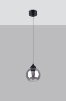 Lampe à suspendre Boule Abat-jour Noir Verre...