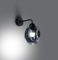 Applique murale verre fumé noir E27...