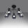 Deckenlampe Schwarz Rauchglas Metall E27 Modern
