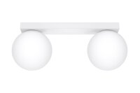 Plafonnier verre métal 34,5 cm 2x G9 Blanc...
