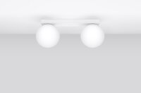 Plafonnier verre métal 34,5 cm 2x G9 Blanc...
