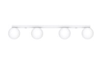 Plafonnier blanc 88 cm de long verre métal...