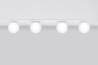 Plafonnier blanc 88 cm de long verre métal...