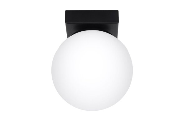 Deckenlampe Kugelschirm Ø 12 cm Weiß Schwarz G9 Glas