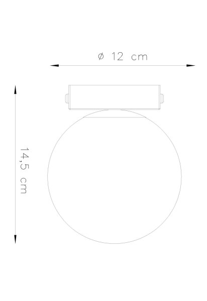 Deckenlampe Kugelschirm Ø 12 cm Weiß Schwarz G9 Glas