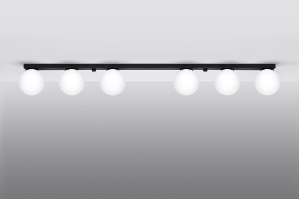 Deckenlampe groß 120 cm lang Glas Kugeln 6-flammig G9