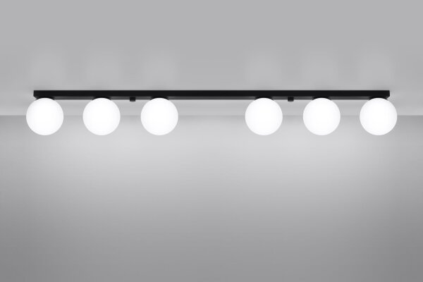 Deckenlampe groß 120 cm lang Glas Kugeln 6-flammig G9