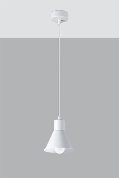 Pendelleuchte Weiß Metall Retro Ø 14 cm schlicht E27