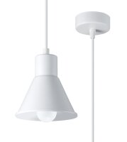 Pendelleuchte Wei&szlig; Metall Retro &Oslash; 14 cm schlicht E27