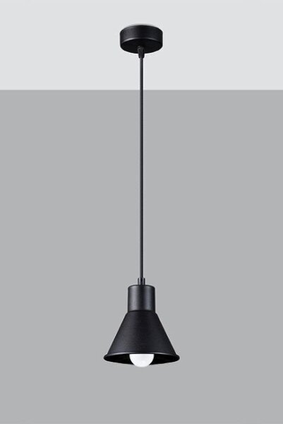 Lampe à suspendre noire en métal Ø 14 cm Retro E27