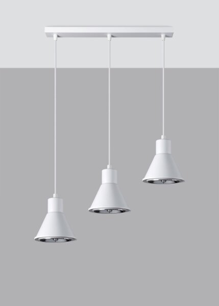 Hängelampe Weiß 3-flammig B: 45 cm ES111 Retro Metall