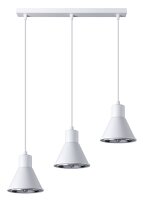 Hängelampe Weiß 3-flammig B: 45 cm ES111 Retro...