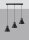 Suspension 3 flammes Retro ES111 Métal noir