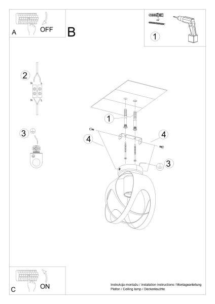 Deckenlampe rund Ø 16 cm Kugel Modern Metall E27