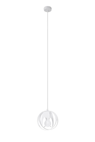 Lampe à suspendre Blanc Métal Ø 16 cm rond Boule E27