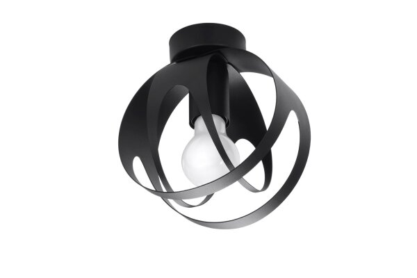 Plafonnier Noir Boule Ø 16 cm petit E27 Moderne