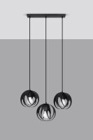 Lampe à suspendre noire métal 3 flammes...