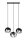 Lampe à suspendre noire métal 3 flammes orientable E27