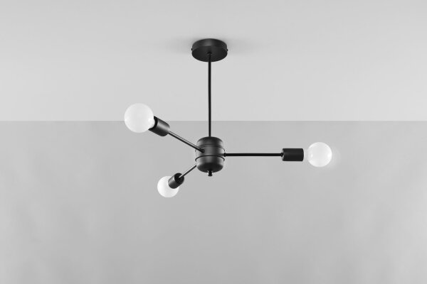 Deckenlampe Schwarz 3-flammig Ø 61 cm Metall CENZI