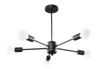 Deckenleuchte Schwarz &Oslash; 66 cm 5-flammig f&uuml;r E27