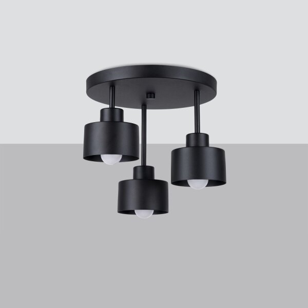Deckenlampe Schwarz Metall 3-flammig Ø 32 cm E27