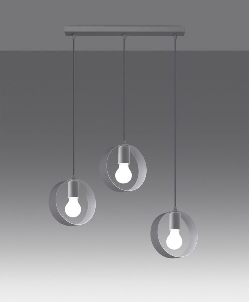 Hängelampe Weiß Metall 3-flammig verstellbar E27