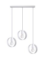 Hängelampe Weiß Metall 3-flammig verstellbar E27