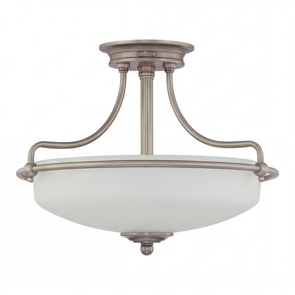 Plafonnier ASPERO Nickel Ø43cm Lampe Art Nouveau