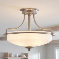 Plafonnier ASPERO Nickel Ø43cm Lampe Art Nouveau