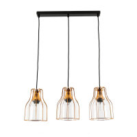Lampe à suspendre vintage ARIA cuivre 3-flmg max....