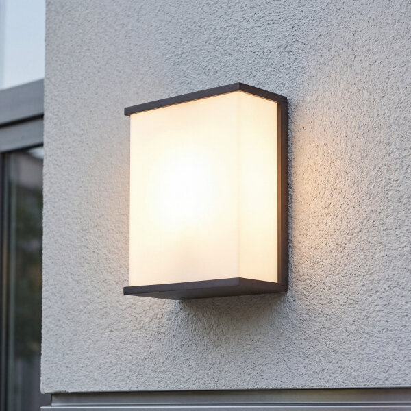 Lampe dextérieur anthracite blanc rectangulaire IP44 style Bauhaus