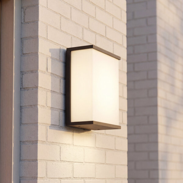 Lampe dextérieur anthracite blanc rectangulaire IP44 style Bauhaus