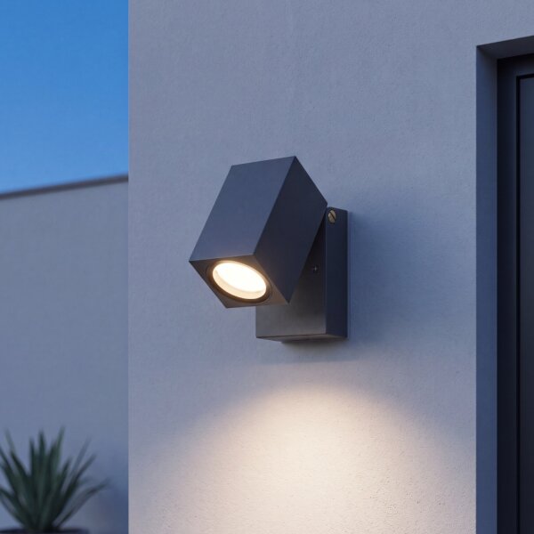 Wandleuchte Anthrazit verstellbar IP44 Aluminium
