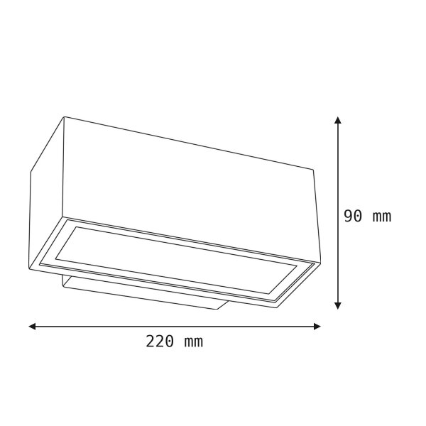 Up Down Applique murale anthracite IP54 L:22cm