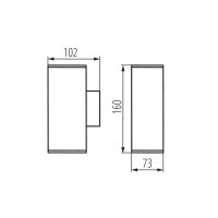 UP Down lampe dextérieur anthracite aluminium...