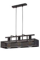 Schwarze H&auml;ngelampe Metall 3-flammig Industrie Design