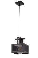 Schwarze H&auml;ngelampe Industrial Design bis 0,8 m E27