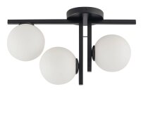 Plafonnier moderne acier verre L:48 cm G9 faible...