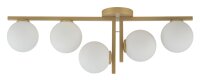 Plafonnier dor&eacute; verre m&eacute;tal G9 L:82 cm 5...
