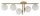 Goldene Deckenlampe Glas Metall G9 L:82 cm 5-flammig
