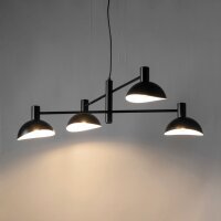 Suspension noir blanc métal L:90 cm 4-flamme E14