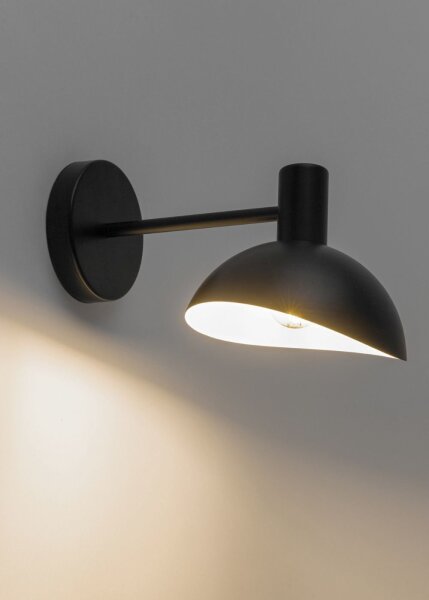 Applique en métal noir blanc L:18 cm étroit E14 Moderne