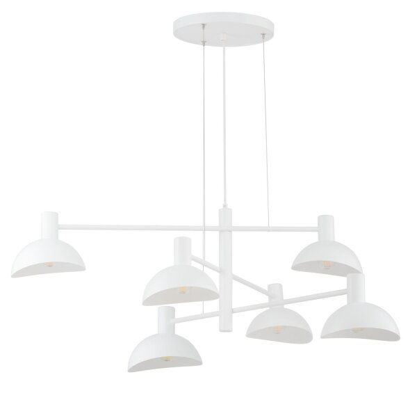 Suspension moderne Blanc Métal E14 L:90 cm Grand