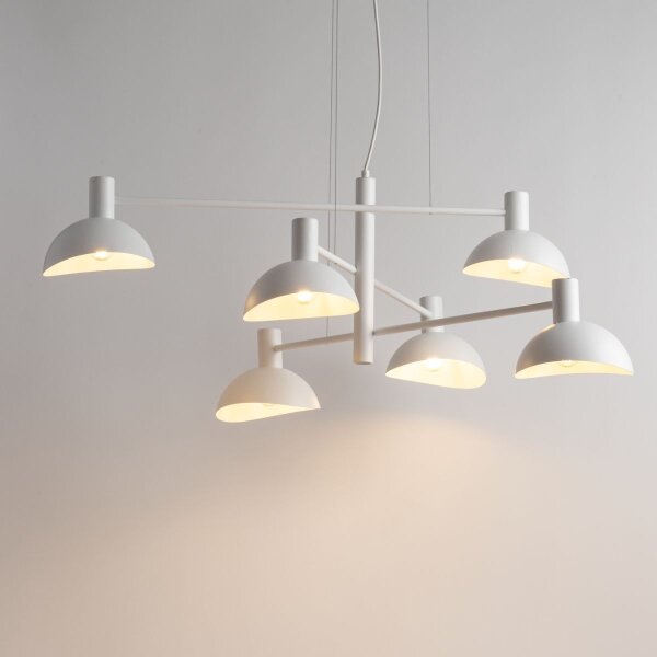 Suspension moderne Blanc Métal E14 L:90 cm Grand