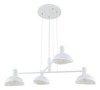 Wei&szlig;e H&auml;ngelampe Metall 4-flammig L:90 cm Modern