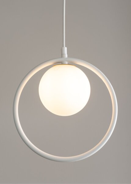 Design Pendelleuchte Glas Metall Weiß bis 0,9 m G9