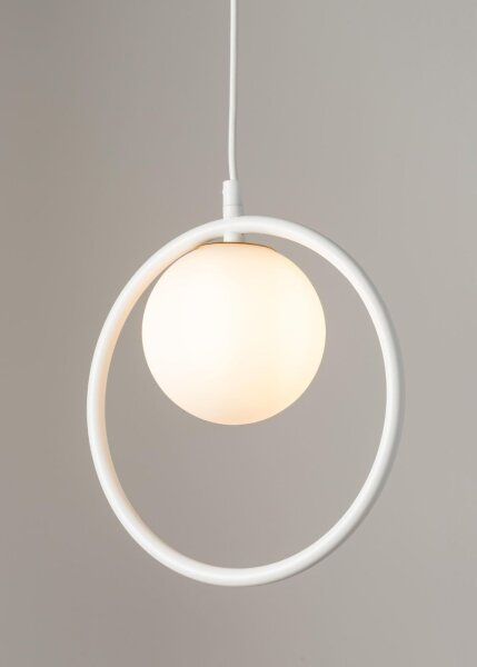 Design Pendelleuchte Glas Metall Weiß bis 0,9 m G9