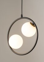 Schwarze Hängelampe Modern Glas Kugel Metall bis 0,9 cm